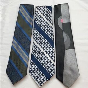 Vintage Necktie Bundle Mens OS Multicolor Excellent Striped‎ Geometric Abstract